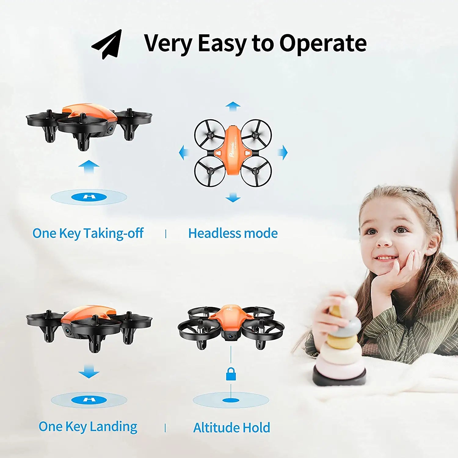 AVIALOGIC Mini Drone - avec Caméra pour Enfants, Hélicoptère