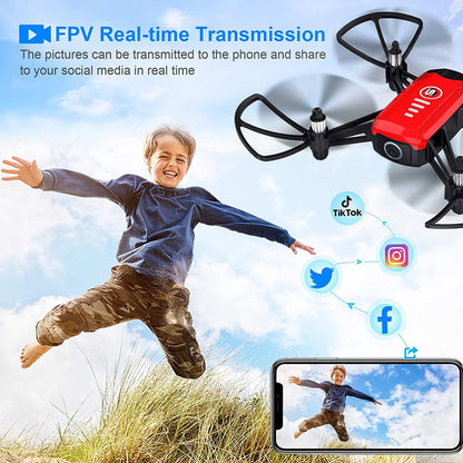 SANROCK H818 Mini Drone - for Kids, RC Quadcopter with Camera, Support Altitude Hold, Route Mode, Gesture Control, Headless Mode, One Key Take Off/Landing - RCDrone