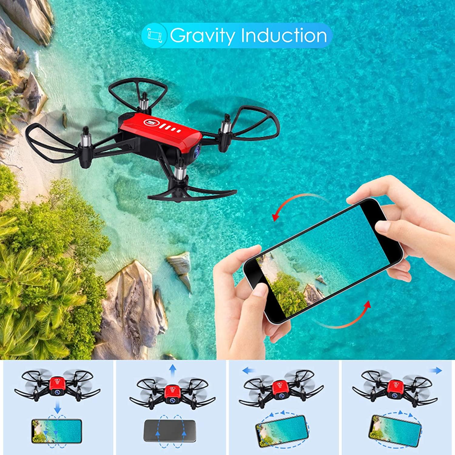 SANROCK H818 Mini Drone - for Kids, RC Quadcopter with Camera, Support Altitude Hold, Route Mode, Gesture Control, Headless Mode, One Key Take Off/Landing - RCDrone