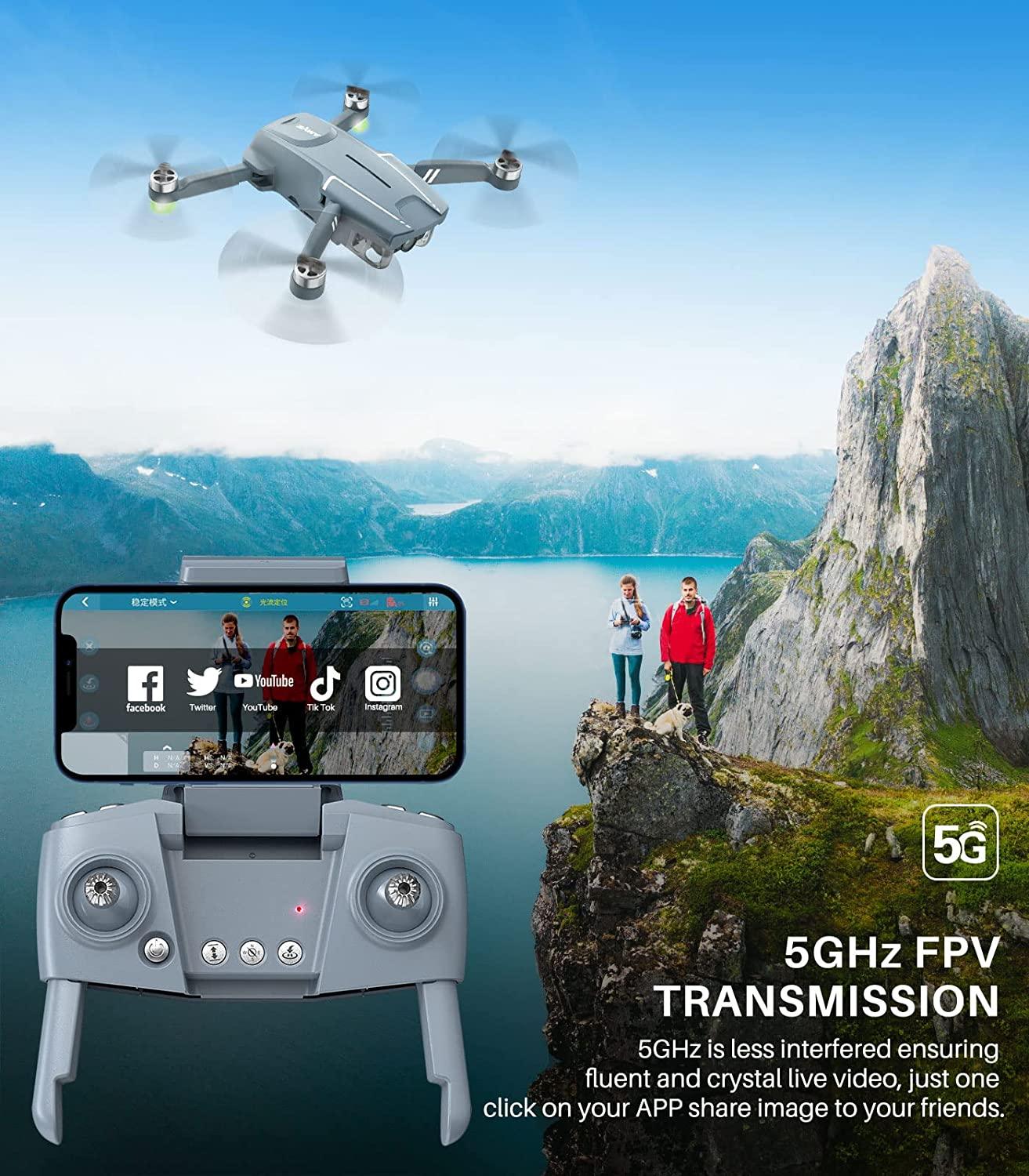SYMA X650 GPS Drone - with 4K HD EIS UHD 90°FOV Camera for Adults Beginner, FPV RC Quadcopter with Brushless Motor, 2 Batteries 54 Min Flight Time, 5GHz Transmission, Smart Auto Return Home, Follow Me Professional Camera Drone - RCDrone