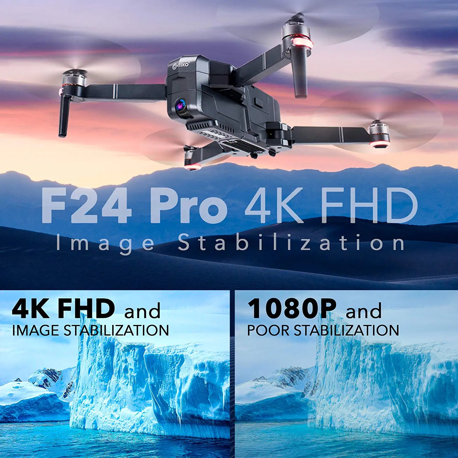 Contixo F24 Pro Drones - With Camera For Adults 4K HD UHD Foldable RC ...