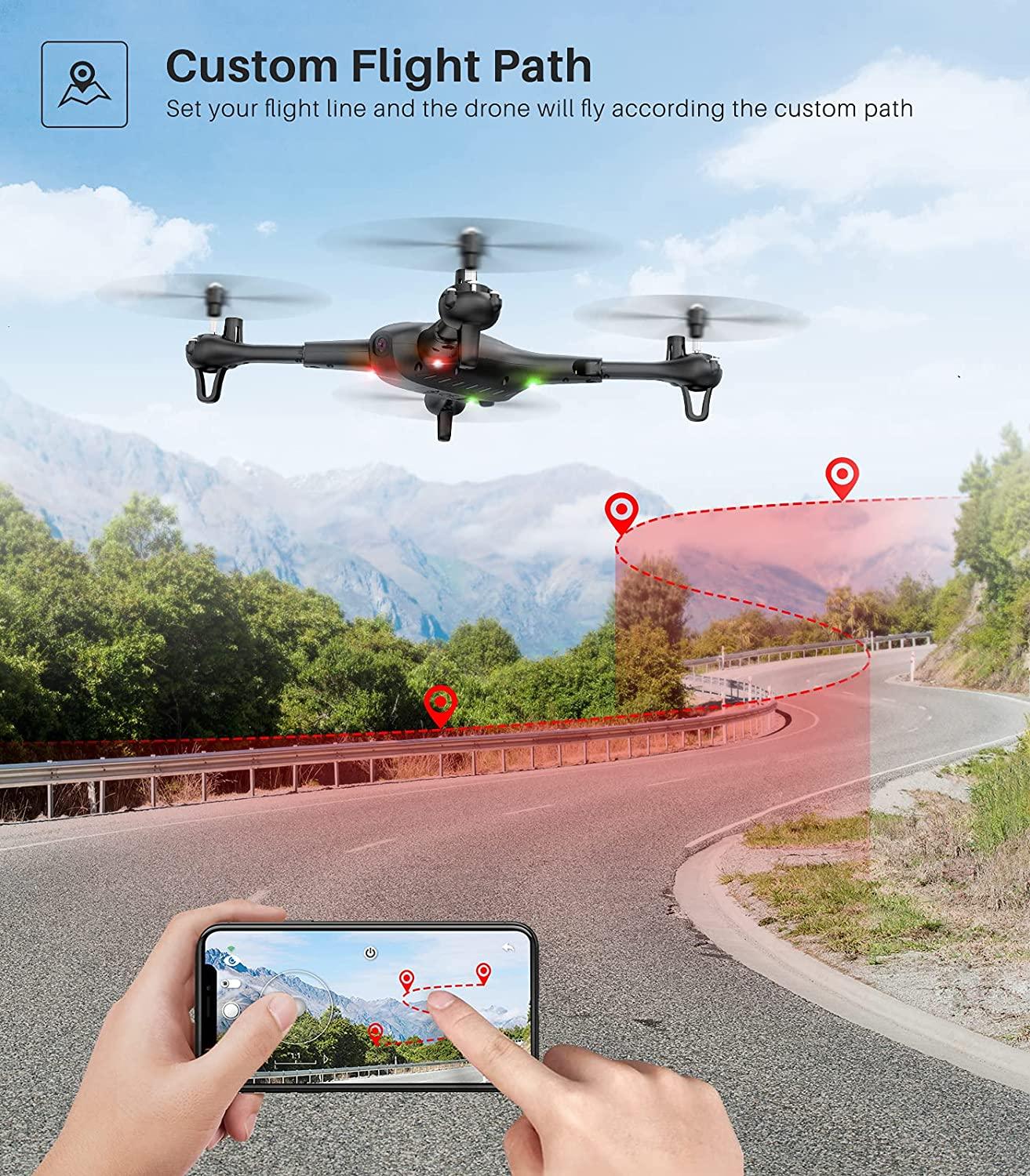 SYMA X600W Foldable Drone - with 1080P HD FPV Camera for Adults, RC Quadcopter for Kids Beginners, with Headless Mode, Altitude Hold, 3D Flip, Custom Route and One Key Start - RCDrone