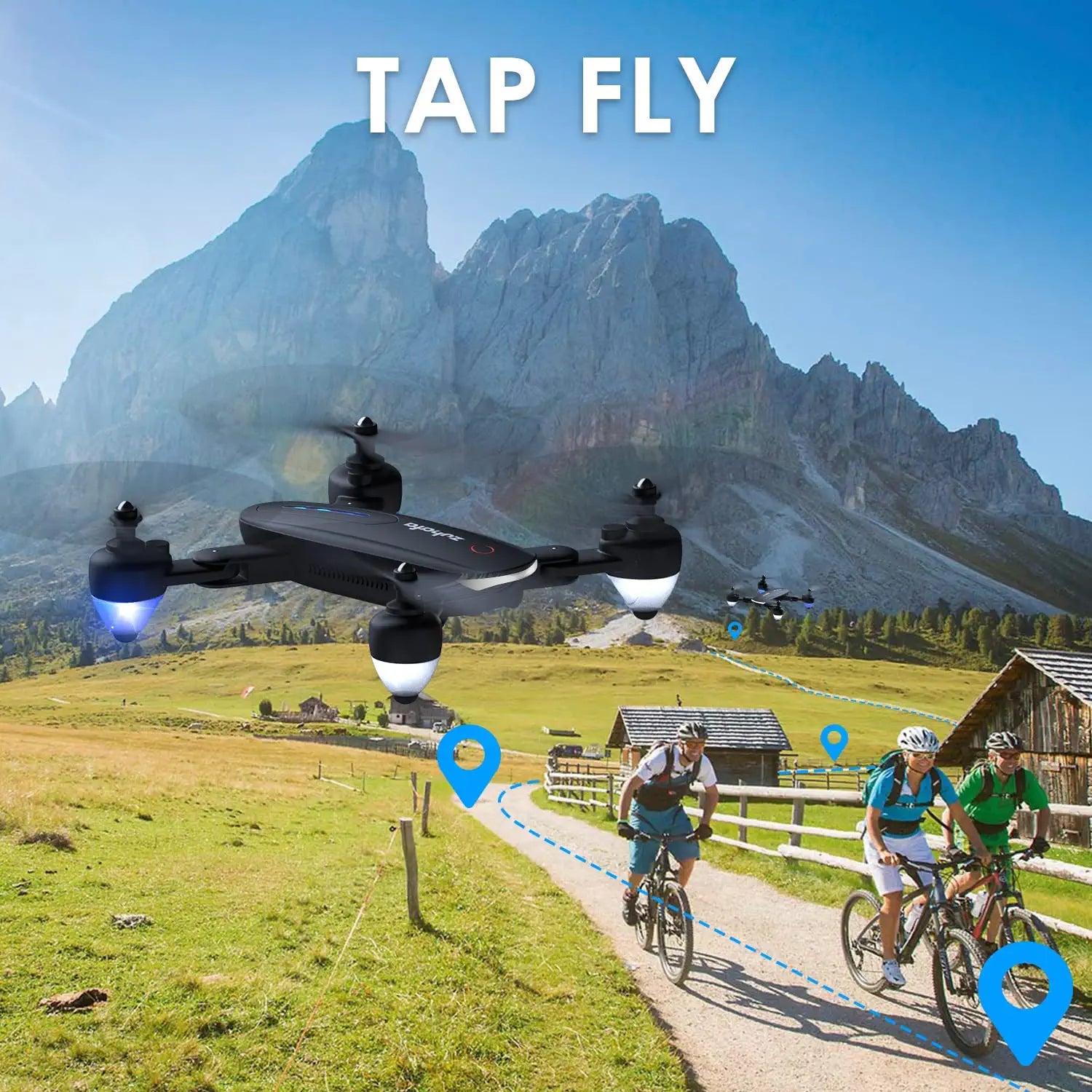 Zuhafa T4 Drone - with 1080P HD Camera for Adults and Kids,30-min Flight Time ,Gesture Control, Altitude Hold, Headless Mode, 3D Flips,RC Quadcopter with App FPV Video,2 Batteries,Carrying Case - RCDrone