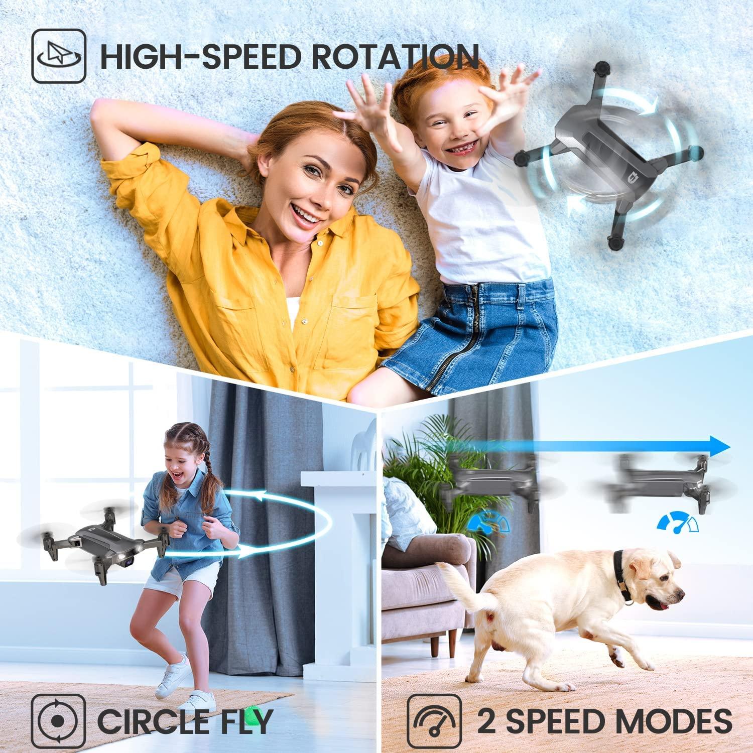 DEERC D40 Drone - FPV HD 1080P Mini Drones for Adults Kids Beginner, Foldable Quad Air Hobby RC Quadcopters & Multirotors, Toys Gifts, 2 Batteries 20 Mins Flight Time, Easy to Fly - RCDrone