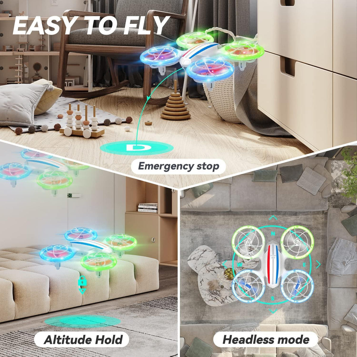 DEERC Mini drone D20 pour enfants avec caméra FPV HD 1080p, quart rotor pliable pour garçons et filles avec maintien d'altitude, mode sans tête, démarrage à une touche, flips 3D, 2 piles DEERC Mini drone D20 pour enfants avec caméra FPV HD 1080p, quart rotor pliable pour garçons et filles avec maintien d'altitude, mode sans tête, démarrage à une touche, flips 3D, 2 piles