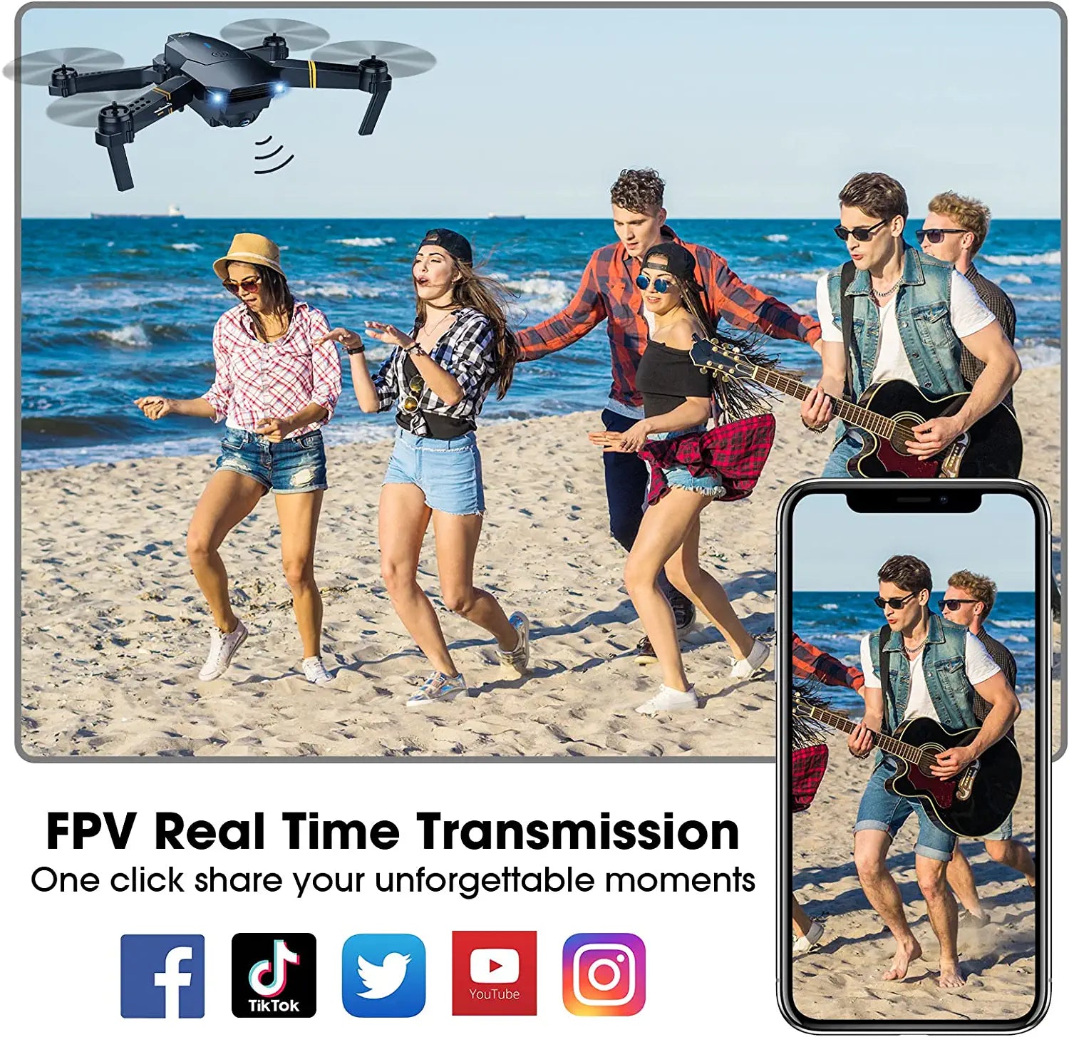 MOCVOO F62 Drones - with Camera for Adults Kids, Foldable RC Quadcopter, Helicopter Toys, 1080P FPV Video Drone for Beginners, 2 Batteries, Carrying Case, One Key Start, Altitude Hold,Headless Mode,3D Flips - RCDrone