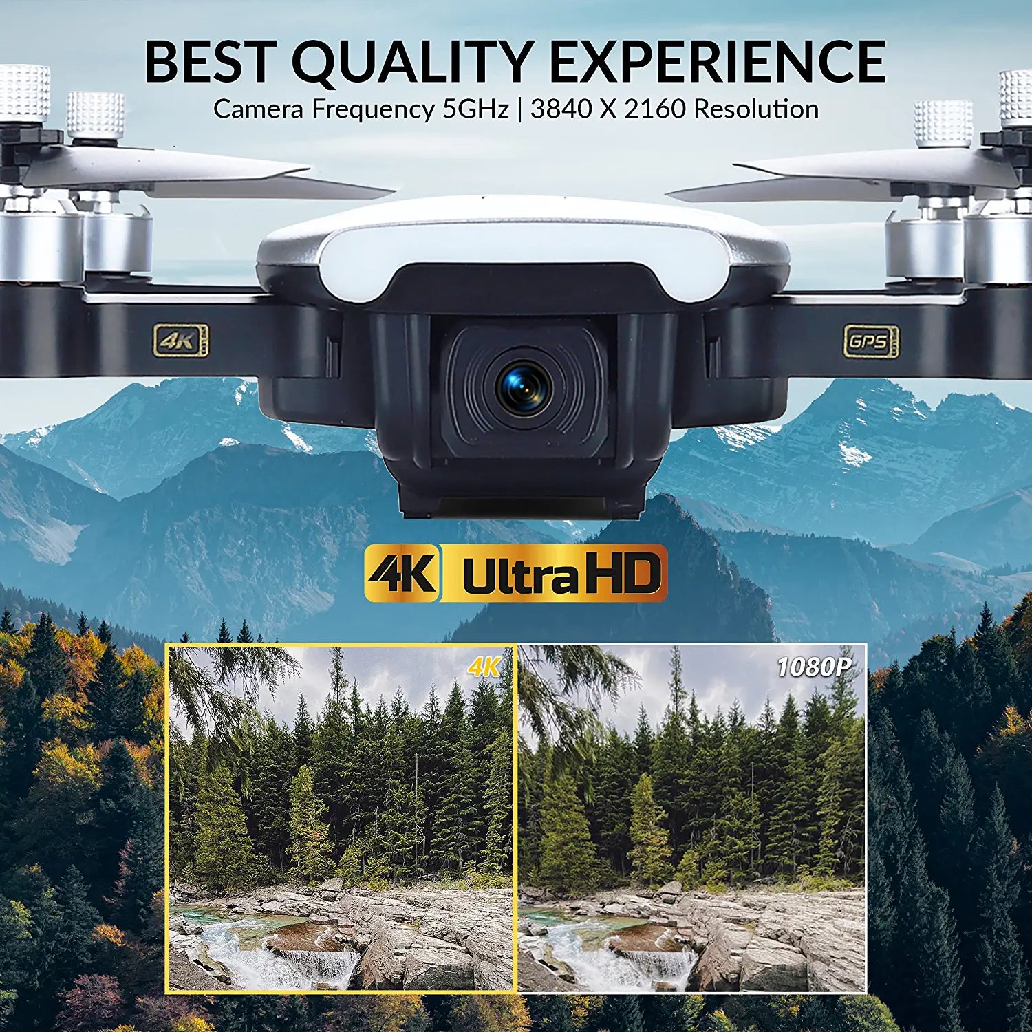 Contixo F30 Drone - for Kids & Adults WiFi 4K HD UHD Camera and GPS, FPV Quadcopter for Beginners, Foldable mini drone, Brushless Motor, Follow Me, Two Batteries and Carrying Case Included Professional Camera Drone - RCDrone