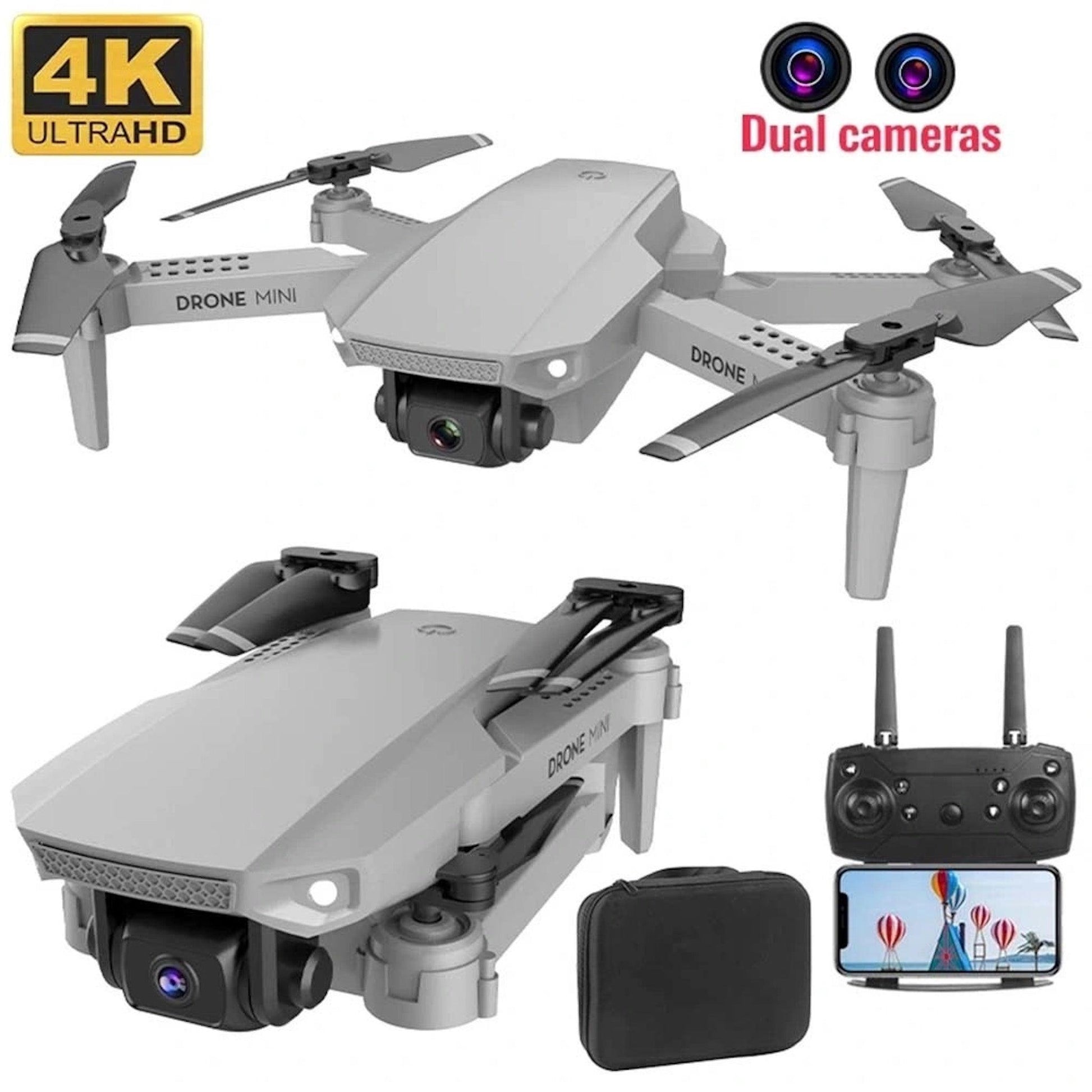 E88 Drone WiFi Fpv Mini Drone with Dual 4K HD Camera Wide-Angle Lens Mini Drone - RCDrone