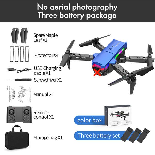 F190 Drone - With 4K Dual Camera F/2.15 100° FOV Led Night Flight Foldable Mini Drone Mini Drone - RCDrone