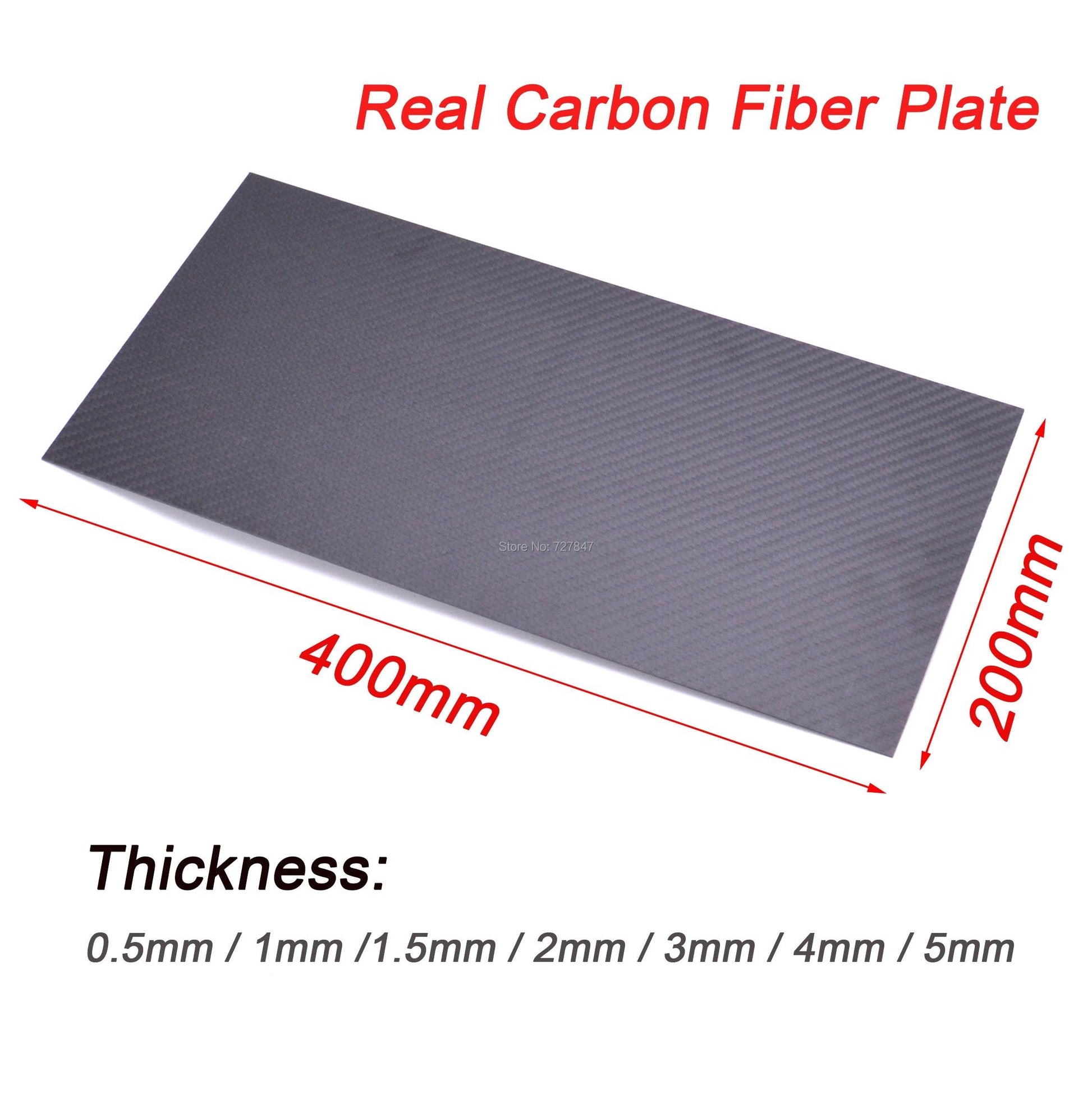 Feuilles de panneau de plaque en Fiber de carbone véritable 400mm