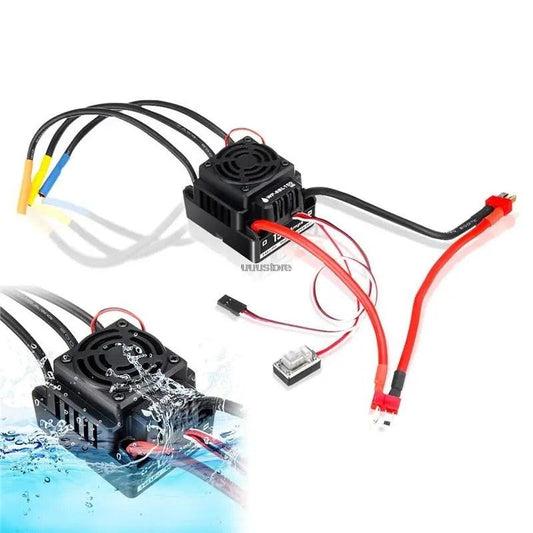 HobbyWing QuicRun WP-8BL150 ESC - Black 1/8 Brushless WaterProof 150A Electronic Speed Controller Use 3-6S Lipo Double T / XT60 Connector For RC Drone Airplane Cars - RCDrone