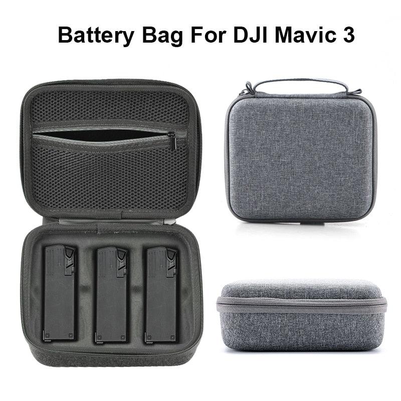 3pcs Batteies Storage Bag for DJI Mavic 3 Drone Battery Travel Shockproof Carrying Case Handbag for DJI Mavic 3 Accessories - RCDrone