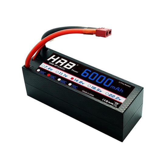 HRB 4S 14.8V 6000mah Lipo Battery - 50C Hard Case Deans T XR60 XT90 EC5 RC Car Off-Road Truck Boats Helicopter Airplane Parts - RCDrone