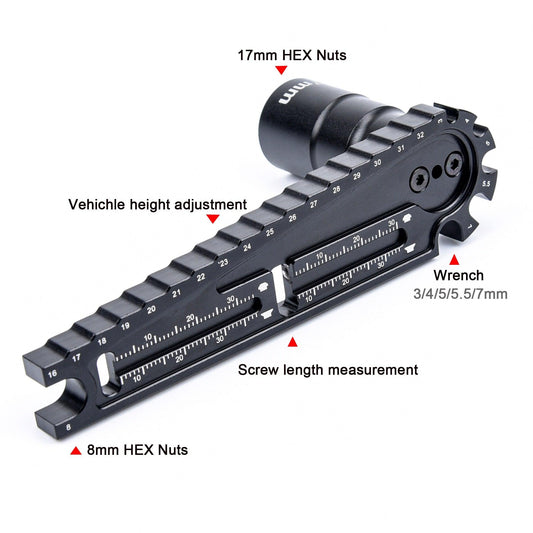 Multifunction 17mm 8mm HEX Nuts Installation Tool Vehicle Height adjustment wrench Screw length measurement for RC Car - RCDrone
