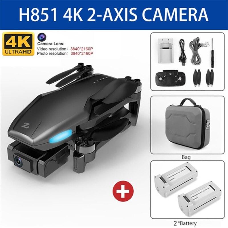 H851 GPS Drone - 4K HD Dual Camera Wifi Fpv 2-Axis RC Helicopter Height Hold Headless Mode Professional Foldable Quadcopter RC Toy Professional Camera Drone - RCDrone