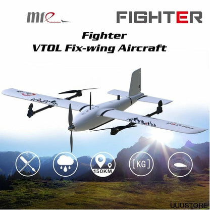 Makeflyeasy Fighter 2430mm - MFE Fighter VTOL 2430mm Wingspan Compound Wing EPO VTOL Aerial Survey Fix-wing AirCraft RC Airplane RC Plane KIT hobby - RCDrone