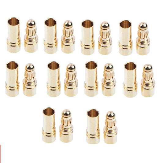 20 / 40pcs 3.5mm Gold Bullet Banana Connector Plug For RC ESC Battery Motor RC Drone Airplane Cat Boat (10/20 pair) - RCDrone