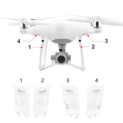 4pcs Landing Gear Antenna Cover Replacement Legs Cover Cap Repair Parts for DJI Phantom 4 Pro/Pro V2.0 Drone Replace Accessories - RCDrone
