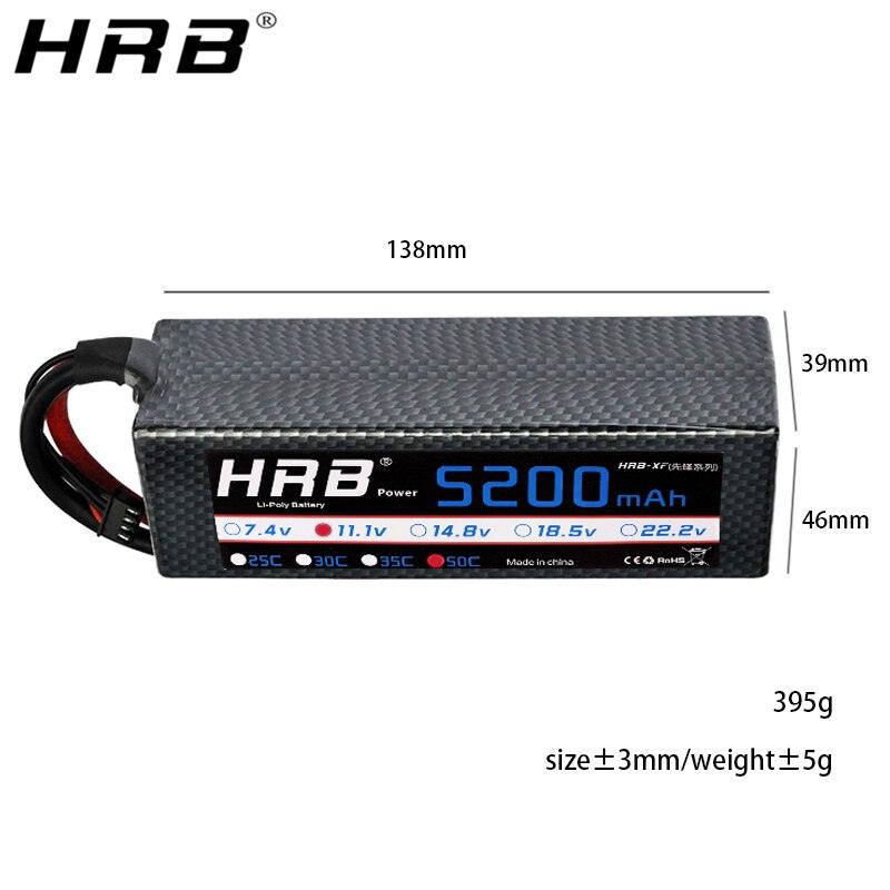 HRB 3S 11.1V Lipo Battery - 3000mah 3300mah 3600 4000mah 4200 5200mah 6000mah 7000mah T Deans XT60 Plug RC Car Parts Hard Case - RCDrone