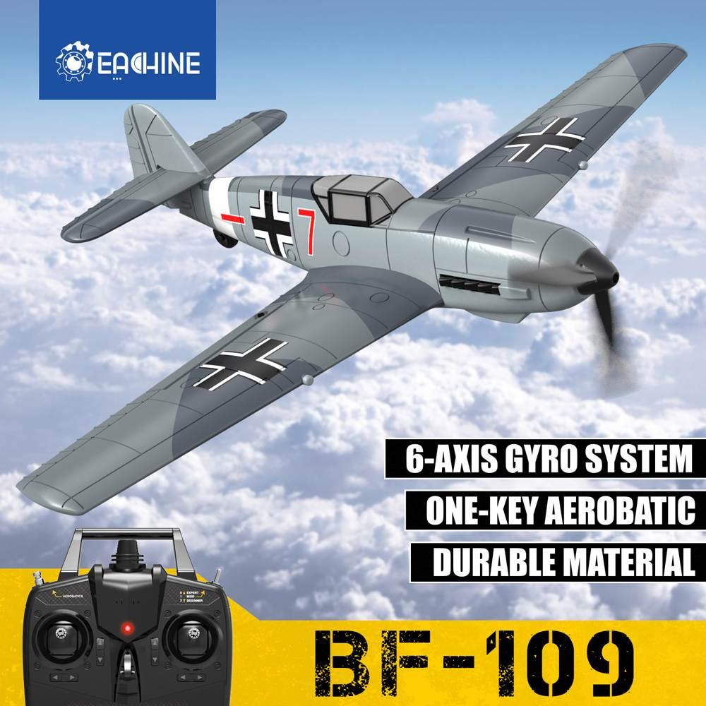 Eachine BF109 RC Airplane - 2.4GHz 4CH 400mm Wingspan 6-Axis One Key U-Turn Aerobatic Xpilot Stabilization System EPP Mini RTF Toy RC Plane - RCDrone