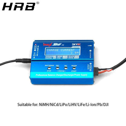 Skyrc iMax B6 V2 Charger - Lipo LiHV NiMh LiFe Battery Balance LCD Screen RC Parts 60W 6A Discharger with XT60 Plug Charging Wire - RCDrone