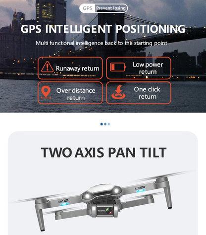 K60 Pro Drone - GPS 6K HD 5G HD Camera Two Axis Gimbal Camera Brushless Motor Drones Distance 1.2KM 1200M Flight 30mins Professional Camera Drone - RCDrone