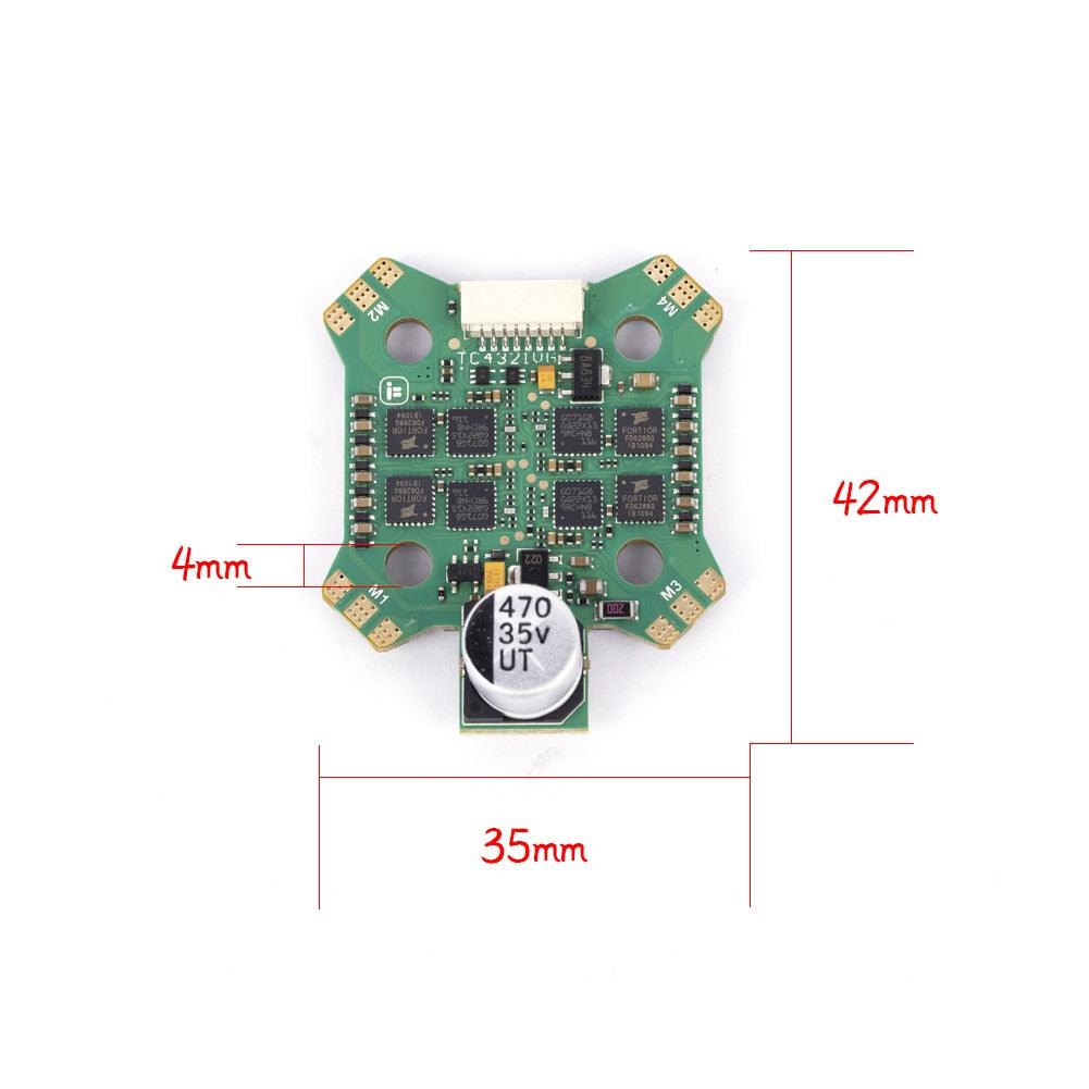 iFlight BLITZ Mini E55 4-IN-1 2-6S BLHeli 32 ESC - with 20*20mm/Φ4mm Mounting Holes for FPV - RCDrone