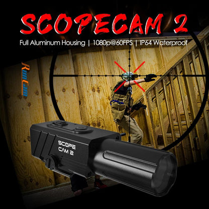 RunCam Scope Cam 2 Airsoft Paintball Gel Ball Zoom Camera Full Aluminum Housing IP64 Water Proof WiFi APP 25mm/40mm ScopeCam - RCDrone
