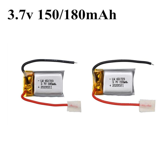 3.7V 150mAh 180mAh Lipo Battery for Syma S105 S107 S107G S108 Skytech M3 m3 S977 Helicopter Spare Parts 3.7v 651723 Battery - RCDrone