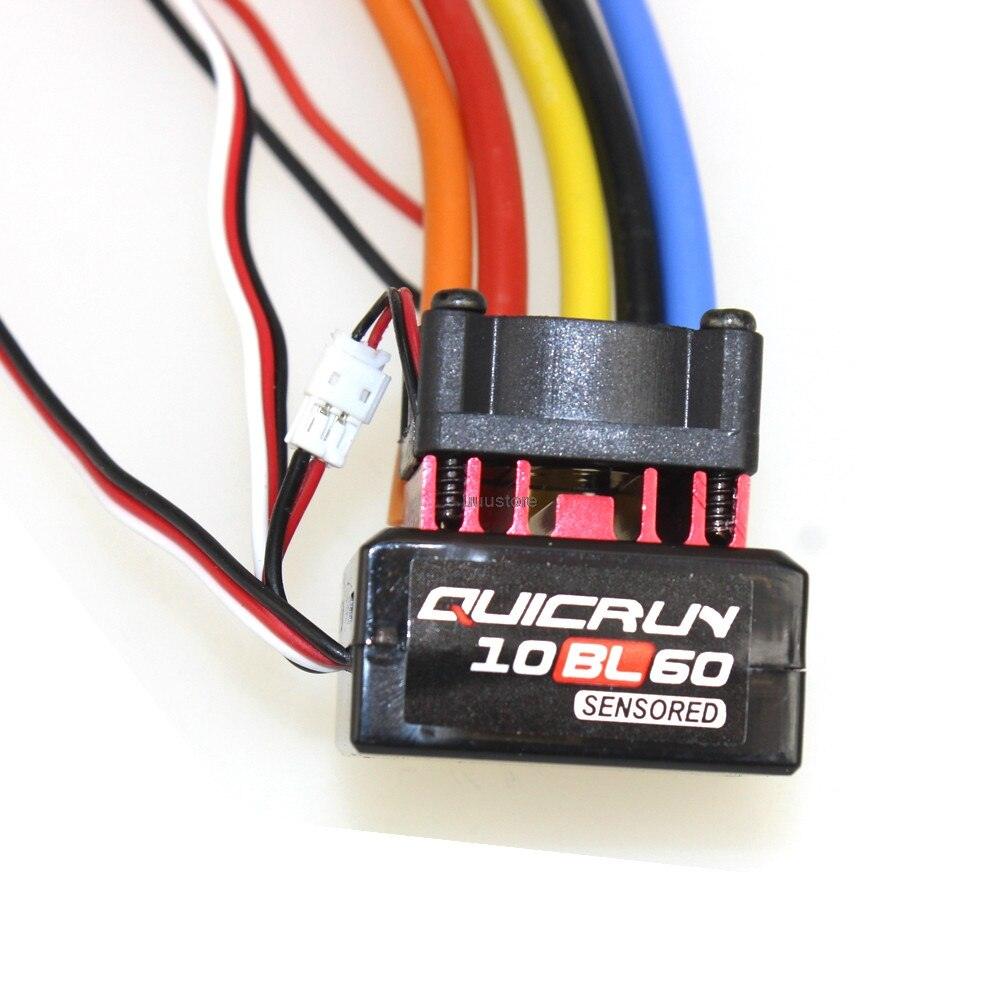 Hobbywing QUICRUN Sensored 10BL120 ESC - 120A /10BL60 60A 2-3S Lipo Speed Controller Brushless ESC for 1/10 1/12 RC Car Toy Spare Part - RCDrone