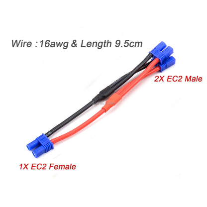 XT60 XT30 XT30U T Plug EC5 EC3 EC2 JST Parallel Battery Connector Cable Extension Y Splitter Plug Adapter for FPV Drone RC parts - RCDrone