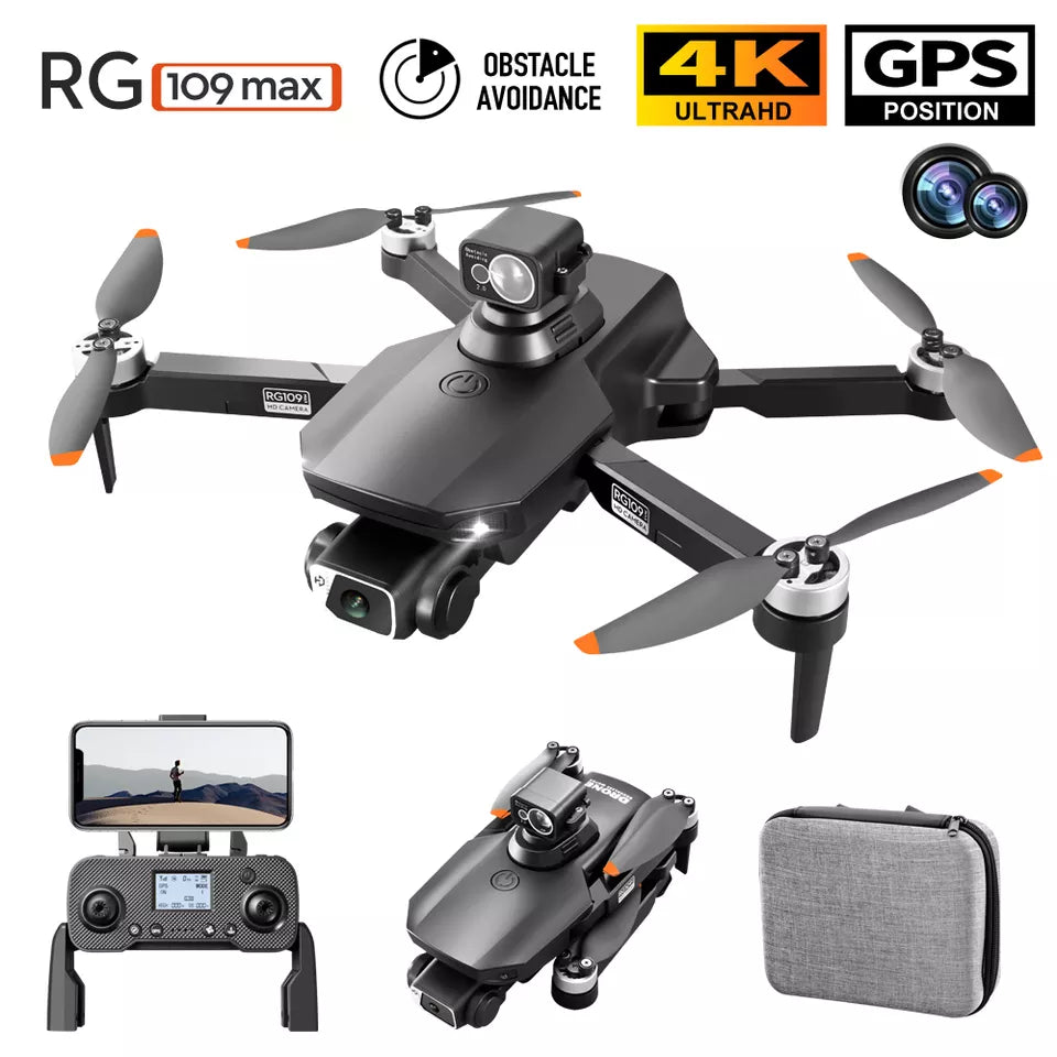 RG109 MAX - RC Drone With Obstacle Avoidance 4K HD SEC Dual Camera GPS 5G WIFI Foldable RC Quadcopters Drone Professional Camera Drone - RCDrone
