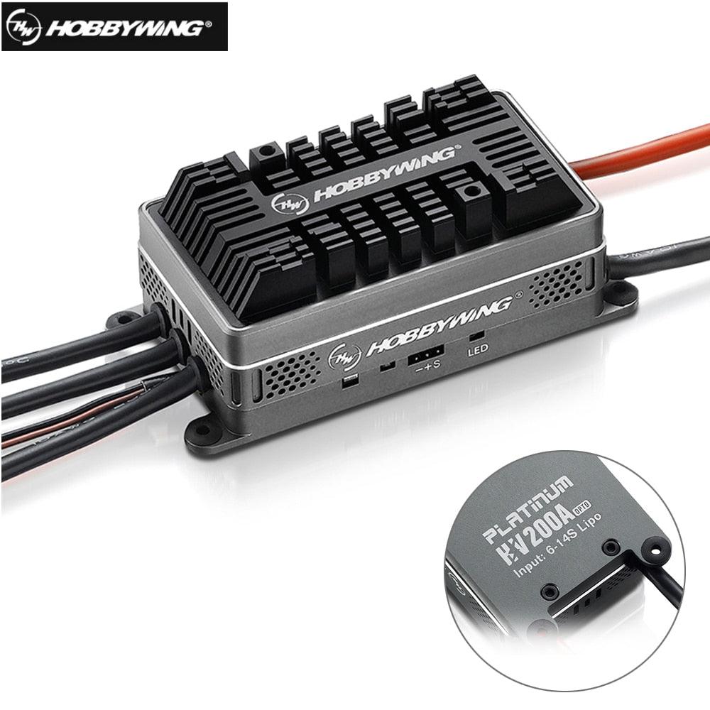 Hobbywing Platinum HV 200A V4.1 6-14S Lipo SBEC / OPTO Brushless ESC for RC Drone Quadrocopter 700/800 RC Helicopter Aircraft - RCDrone