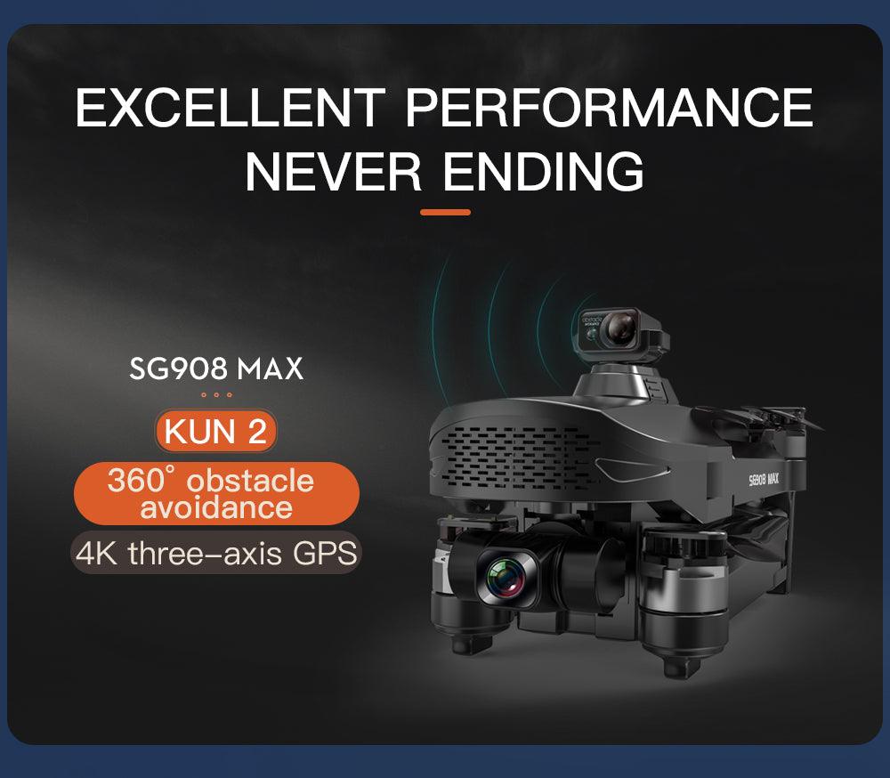 ZLL SG908 MAX Drone - 4K HD Camera Obstacle Avoidance 5G 3-Axis Gimbal 3Km GPS Wifi Profesional Dron Foldable Quadcopter Professional Camera Drone - RCDrone