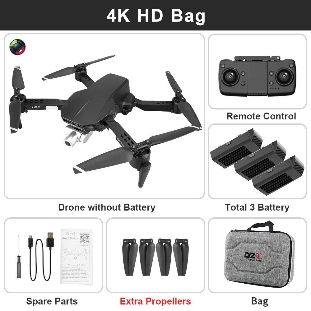 L106 Gps RC Drone - HD 4K HD Camera Professional Aerial Photography Foldable Quadcopter Stable Anti-shake Two-axis Gimbal Kid's Gift Professional Camera Drone - RCDrone