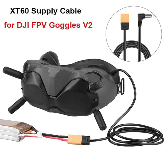 FPV Goggles Pwoer Cable XT60 to DC Plug - Supply Connect Battery Pwoer Cable for DJI FPV Goggles V2 Drone Accessories 1.2M/47 inch - RCDrone