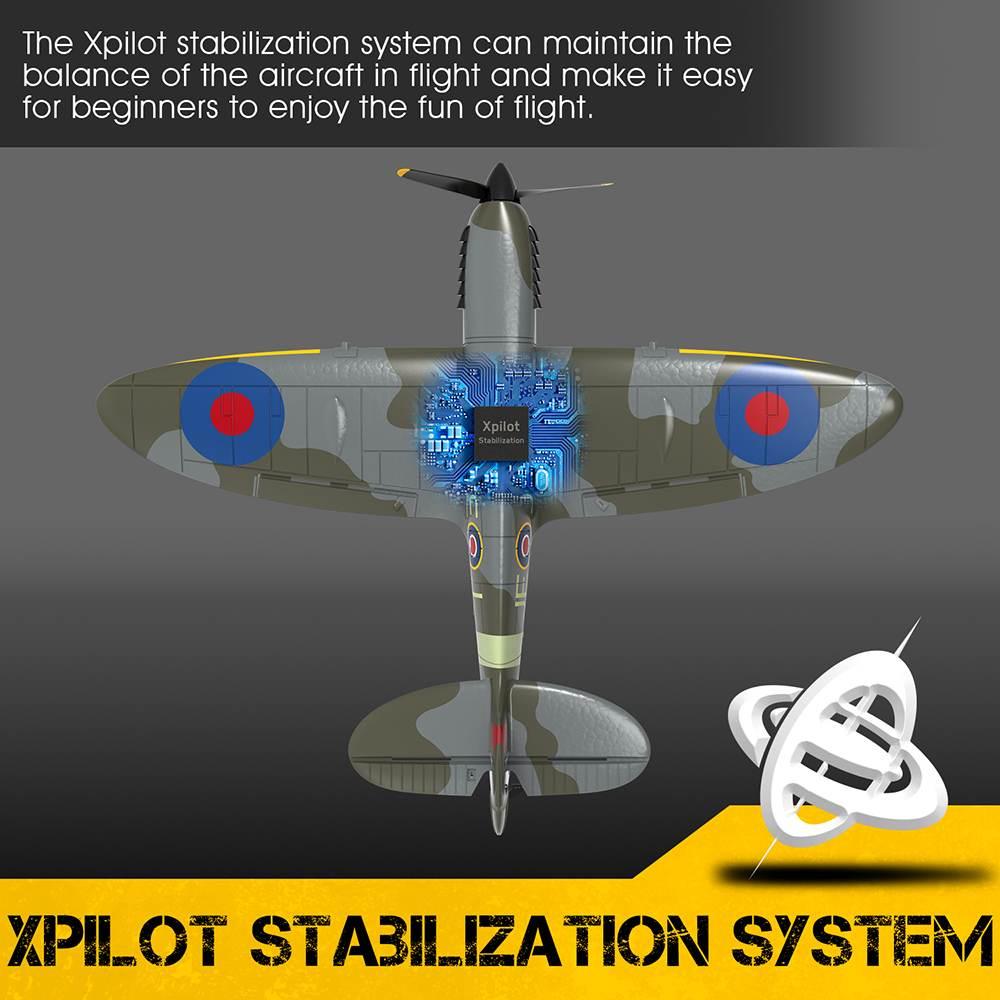 Eachine Spitfire RC Airplane - 2.4GHz EPP 400mm Wingspan 6-Axis Gyro One-Key U-Turn Aerobatic Mini RTF for Trainer Beginner Toys - RCDrone