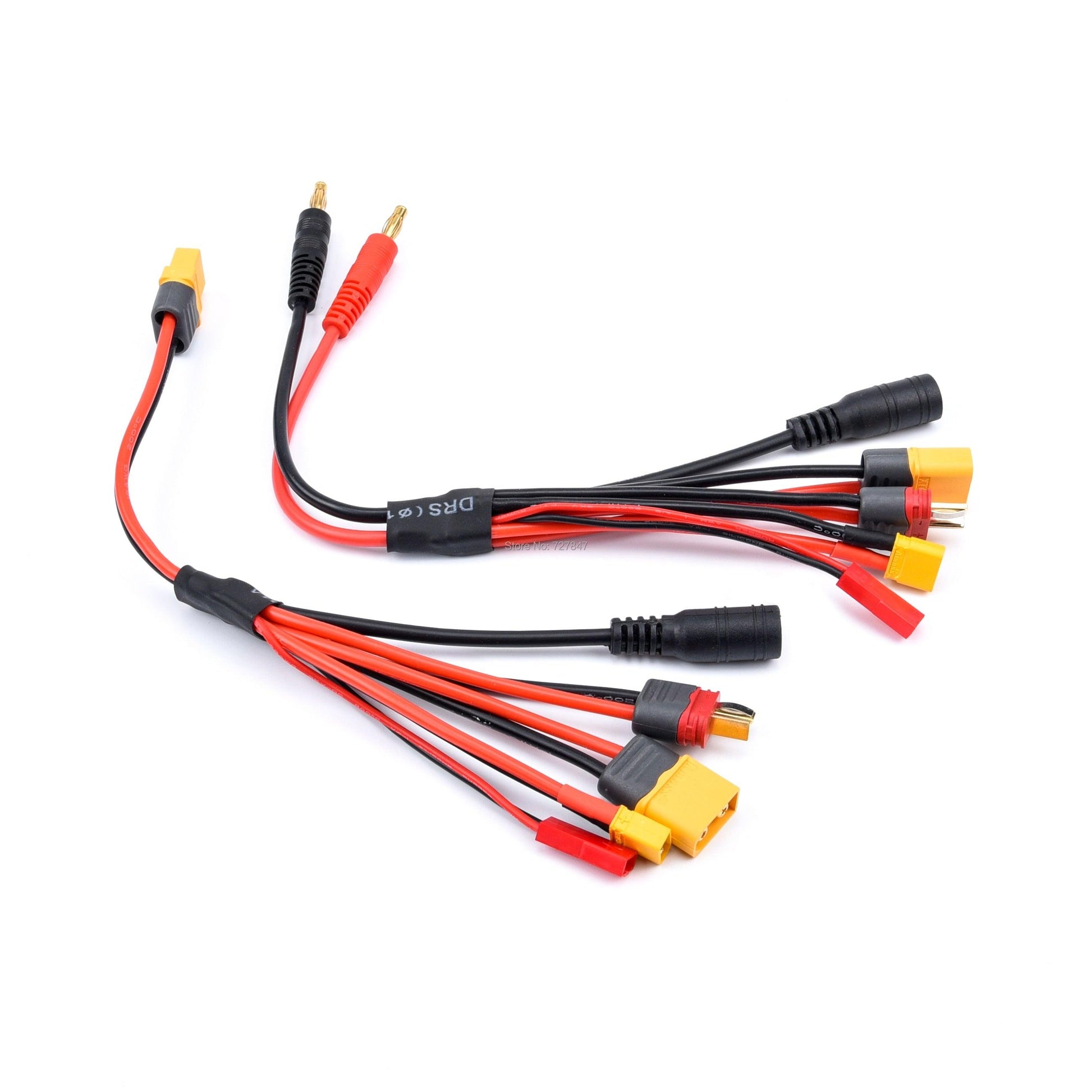 FPV Racing Drone Charger Adapter Cable - 20cm 16AWG 4.0mm Banana Plug XT60 to 18awg XT60 XT30 DC5.5 Charger Adapter Cable for IMAX B6 ISDT Charger - RCDrone