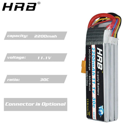 HRB 3S Lipo Battery 11.1V 2200mah - 30C T XT60 Deans XT90 EC5 Female For Axial SCX10 Airplanes FPV Drone Racing Car Boat RC Parts - RCDrone