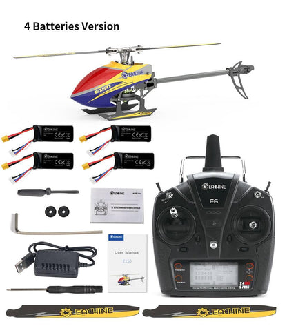Eachine E150 RC Helicopter - 2.4G 6CH 6-Axis Gyro 3D6G Dual Brushless Motor Flybarless RTF Compatible With FUTABA S-FHSS Toys - RCDrone