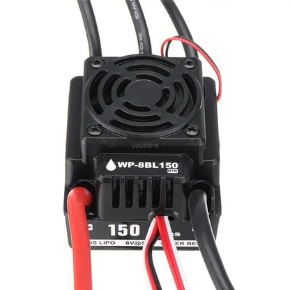 HobbyWing QuicRun WP-8BL150 ESC - Black 1/8 Brushless WaterProof 150A Electronic Speed Controller Use 3-6S Lipo Double T / XT60 Connector For RC Drone Airplane Cars - RCDrone