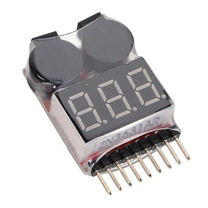 BX100 1S-8S Battery Voltage Meter Tester - Lipo Battery Monitor Buzzer Alarm Indicator For 3.7v 7.4v 11.1v RC Drone Helicopter Drone Battery - RCDrone
