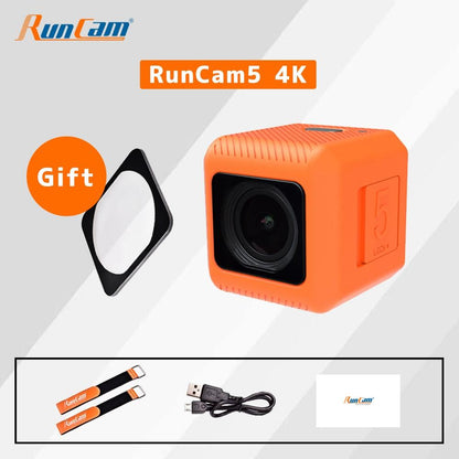 RunCam 5 Action Camera - 4K 2.7K@60FPSOrange Black RunCam5 Stabilizer Sport Drone RC Car for FPV EIS 128G Gopro Hero Session 5 - RCDrone