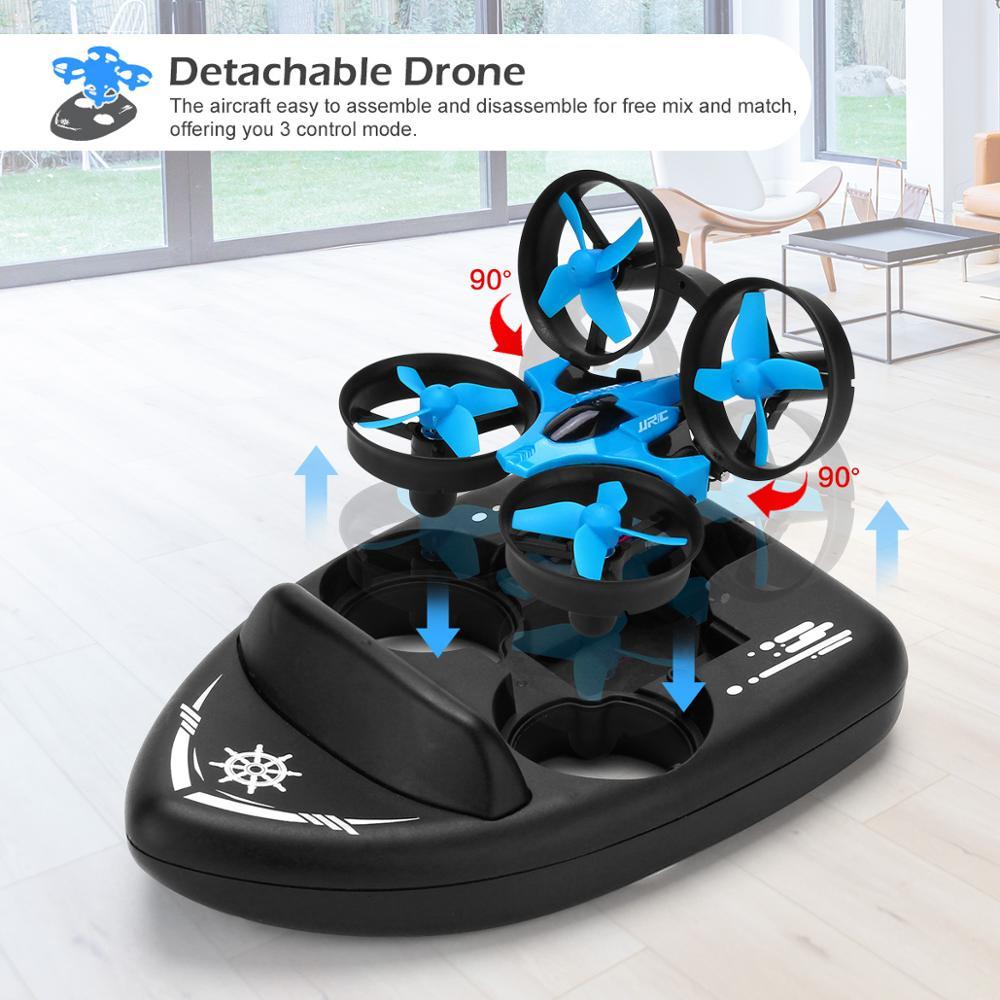 JJRC H36F RC Mini Drone - 3 in 1 Sea land Air flight Altitude Hold Headless Mode 2.4G 6-Axis Quadcopter Boat RC Helicopter For Kid - RCDrone