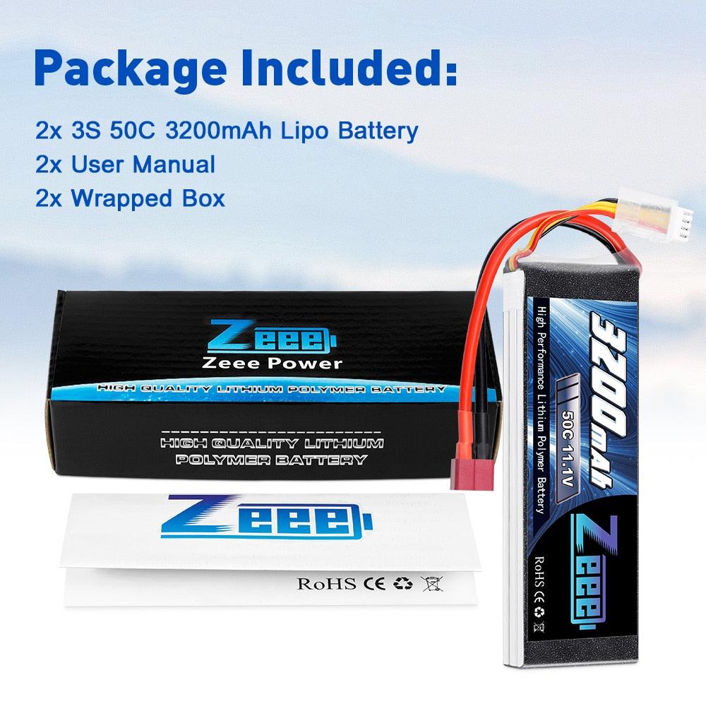 2units Zeee 11.1V 50C 3200mAh 3S Lipo Battery with Deans Connector Softcase Battery for RC Airplane Helicopter RC Car Truck Boat FPV Battery - RCDrone