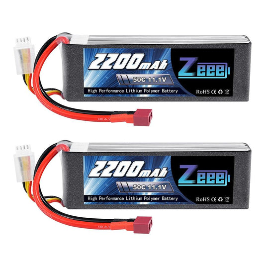 2units Zeee LiPo Battery 11.1V 3S 2200mAh 50C for RC Car with Deans Plug For RC Helicopter Drone Boat Airplane FPV Battery - RCDrone