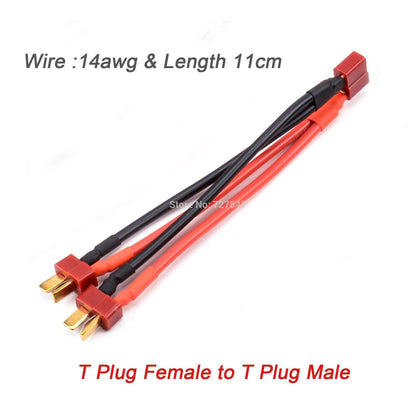 XT60 XT30 XT30U T Plug EC5 EC3 EC2 JST Parallel Battery Connector Cable Extension Y Splitter Plug Adapter for FPV Drone RC parts - RCDrone