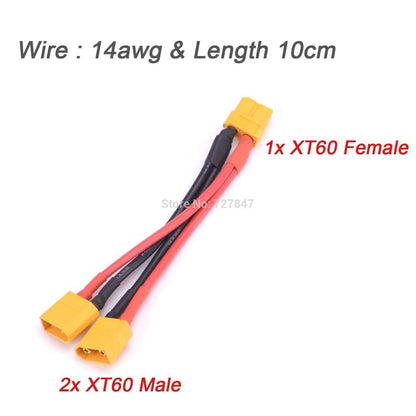 XT60 XT30 XT30U T Plug EC5 EC3 EC2 JST Parallel Battery Connector Cable Extension Y Splitter Plug Adapter for FPV Drone RC parts - RCDrone