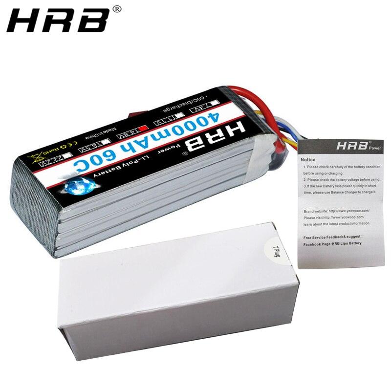 HRB 14.8V 4000mah Lipo Battery - 4S XT60 T Deans XT90 EC5 For Hexacopter Quadcopter FPV Airplanes Car Racing Boat RC Parts 60C - RCDrone