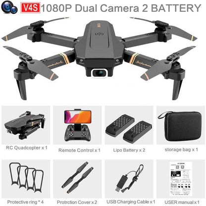 4DRC V4 Drone - 4K 1080P HD Wide Angle Camera WiFi Fpv Dual Camera Foldable Quadcopter Real Time Transmission Dron Gift Toys - RCDrone